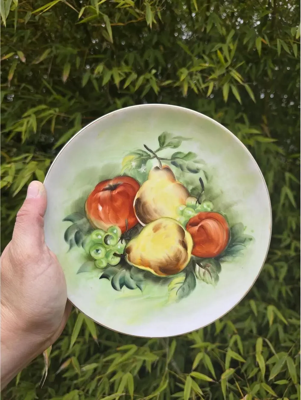 Vintage Lefton China SL 3208 Hand Painted Fruit Decorative Wall Plate 8